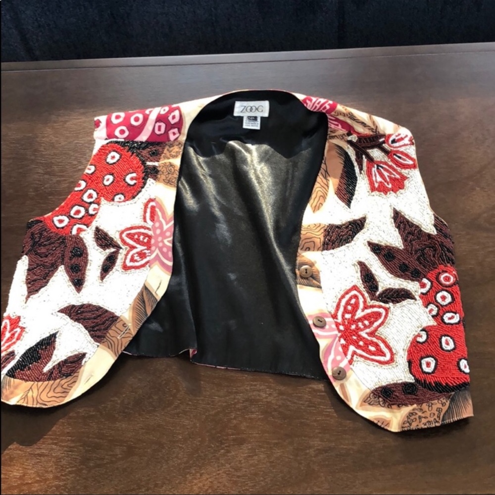 Hand beaded gorgeous floral vest